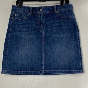 Ann Taylor Blue A-Line Women's Mini Skirt Size 10